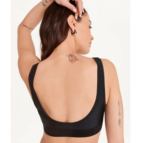 DKNY BLACK Logo Bikini Swim Top, Womens Printed Bikini US X-Large - Picture 4 of 9